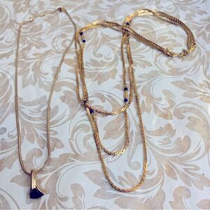 Sarah Coventry Necklaces Set of 2 Gold Tone 26” & 18” Vintage Gorgeous